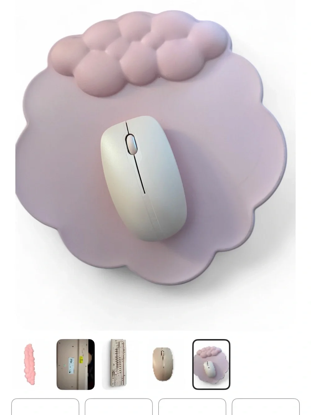 Pink Wireless Keyboard and Mouse with cloud mousepad and keyboard pad.